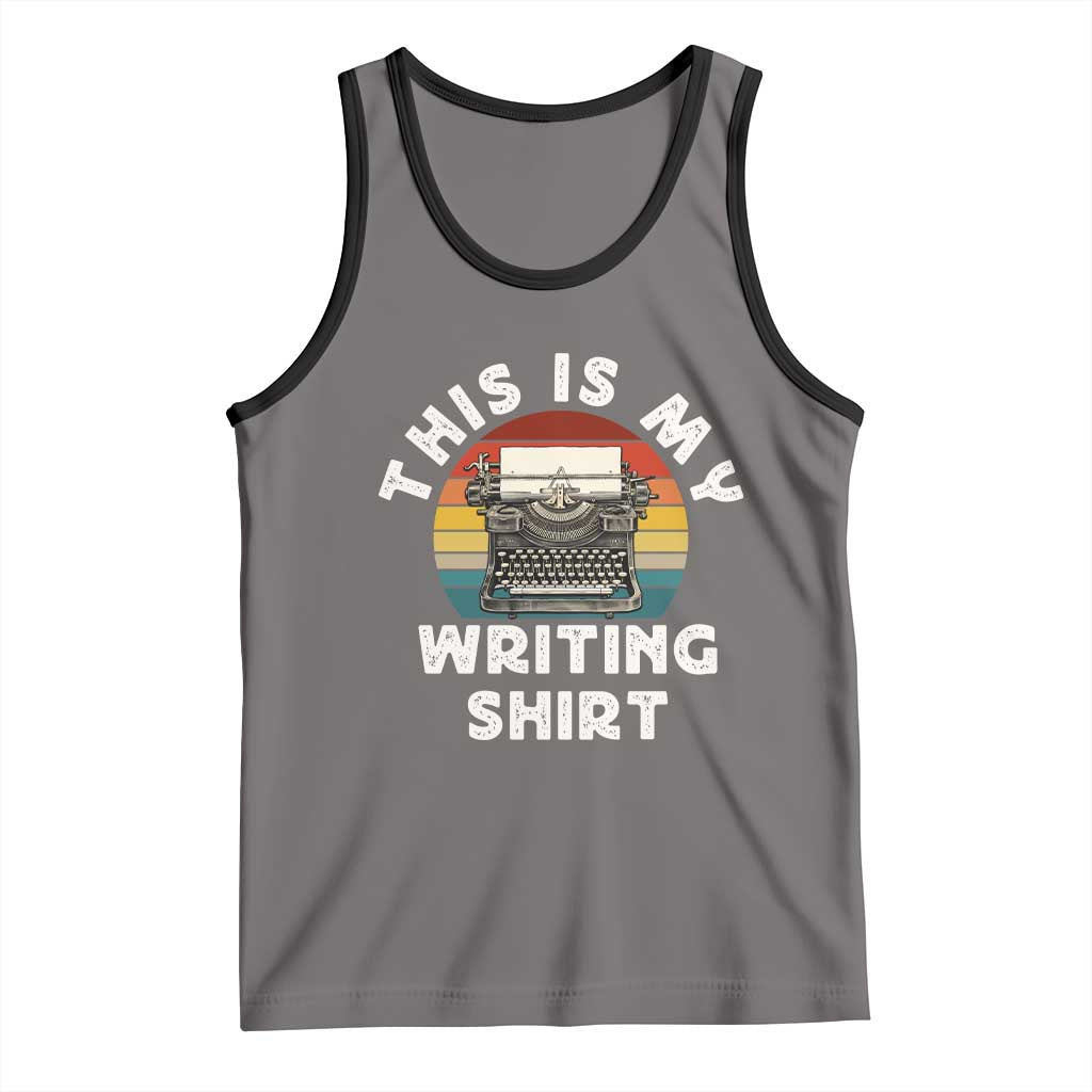 Funny Typewriter Tank Top This is My Writing Shirt TS14 Deep Heather Black Print Your Wear