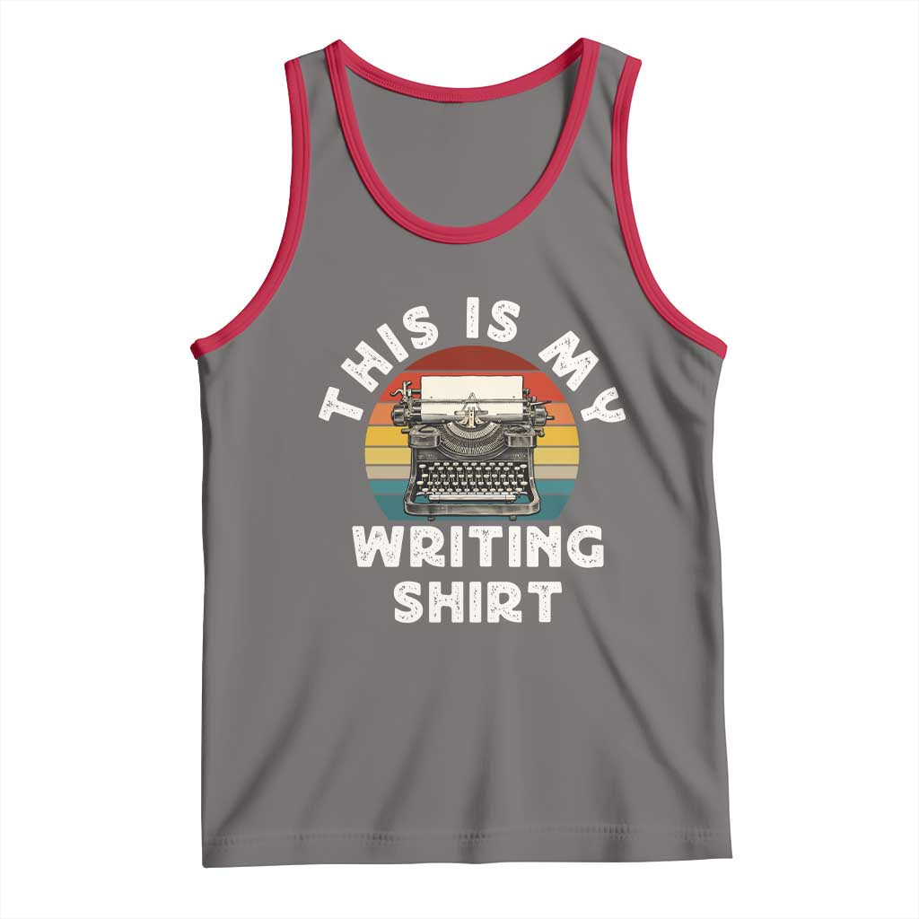 Funny Typewriter Tank Top This is My Writing Shirt TS14 Deep Heather Red Print Your Wear