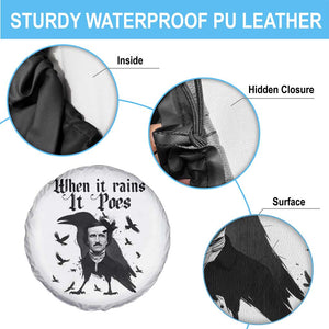 Funny Edgar Allan Poe Spare Tire Cover When It Rains It Poes TS14 Print Your Wear
