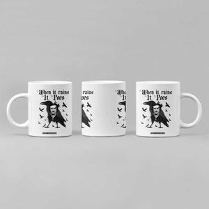 Funny Edgar Allan Poe Coffee Mug When It Rains It Poes TS14 Print Your Wear