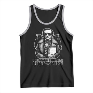 Funny Edgar Allan Poe Tank Top I Put The Lit In Literature TS14 Black Athletic Heather Print Your Wear