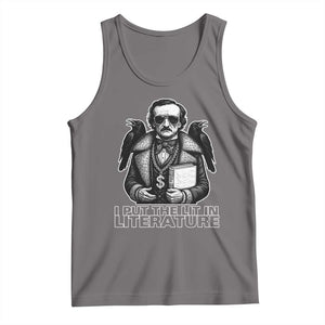 Funny Edgar Allan Poe Tank Top I Put The Lit In Literature TS14 Deep Heather Print Your Wear