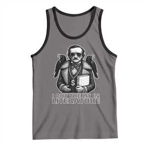 Funny Edgar Allan Poe Tank Top I Put The Lit In Literature TS14 Deep Heather Black Print Your Wear