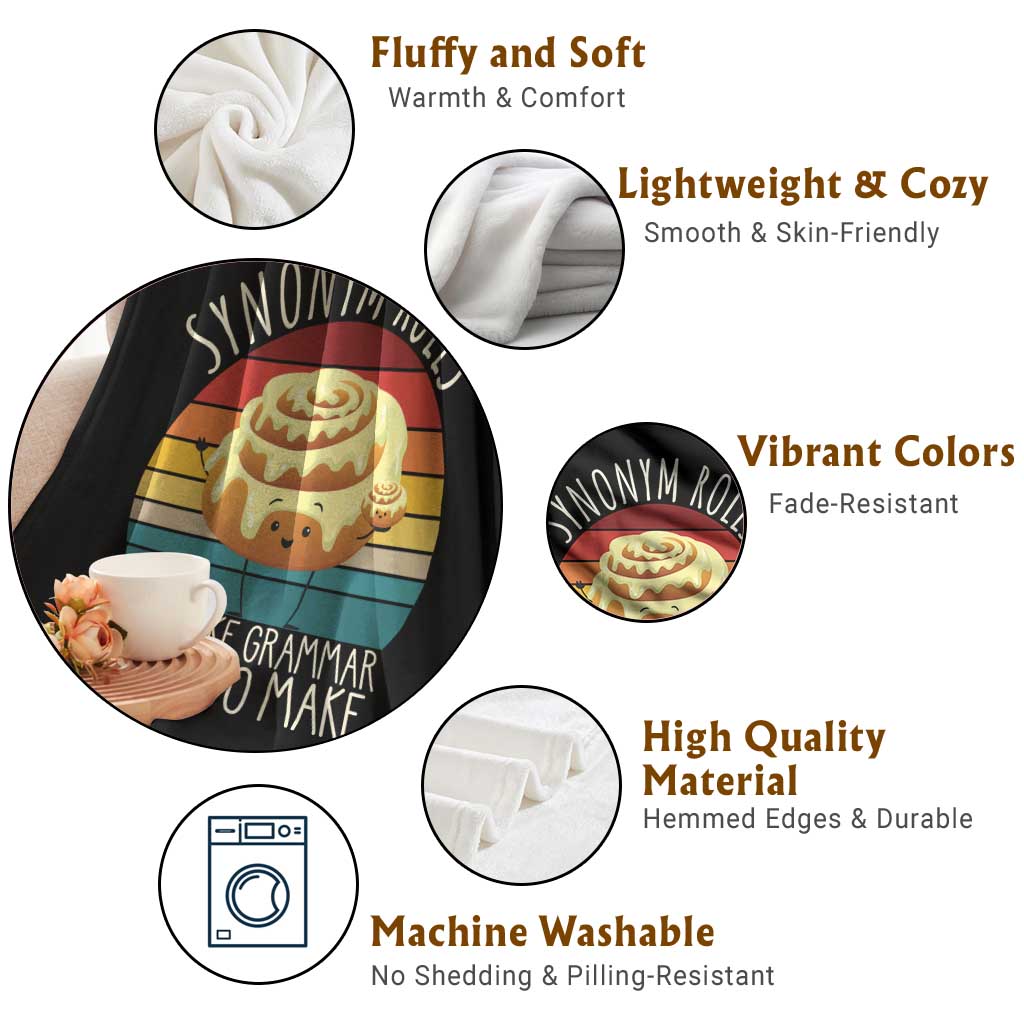 Funny English Grammar Throw Blanket Synonym Rolls Just Like Grammar Used To Make TS14 Print Your Wear