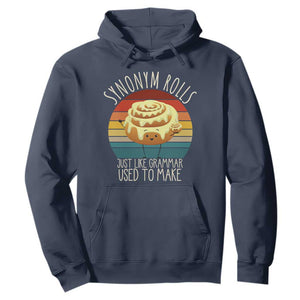 Funny English Grammar Hoodie Synonym Rolls Just Like Grammar Used To Make TS14 Navy Print Your Wear