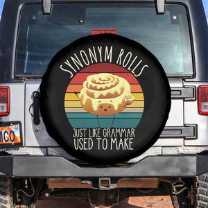 Funny English Grammar Spare Tire Cover Synonym Rolls Just Like Grammar Used To Make TS14 No hole Black Print Your Wear