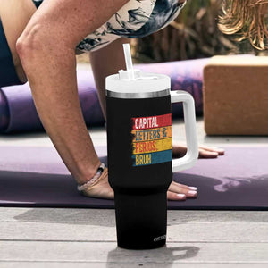 Funny English ELA Teacher Tumbler With Handle Capital Letters And Periods Bruh TS14 Print Your Wear