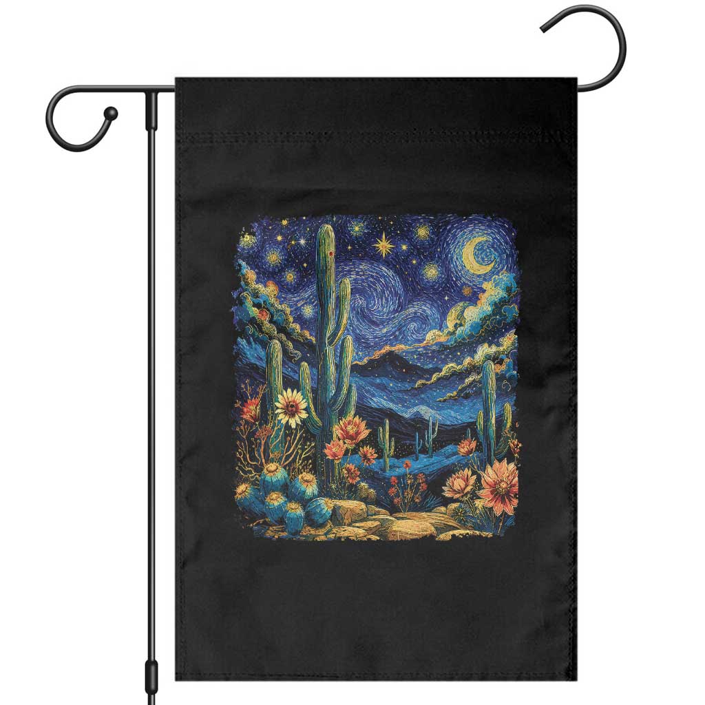 Desert Night Cactus Starry Night Arizona Stars Sky Nature Lover Gift Garden Flag TS14 Black Print Your Wear