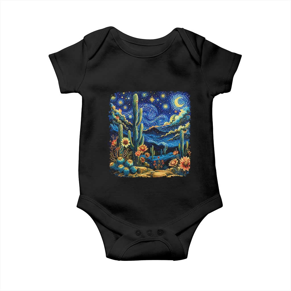 Desert Night Cactus Starry Night Arizona Stars Sky Nature Lover Gift Baby Onesie TS14 Black Print Your Wear