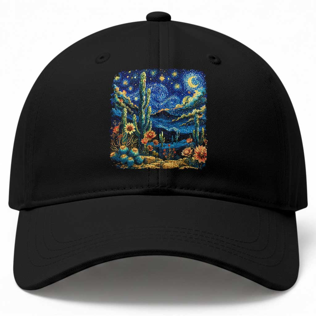 Desert Night Cactus Starry Night Arizona Stars Sky Nature Lover Gift Baseball Cap