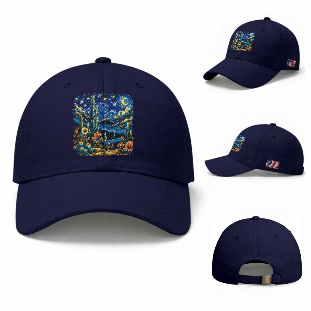 Desert Night Cactus Starry Night Arizona Stars Sky Nature Lover Gift Baseball Cap