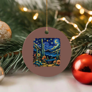 Desert Night Cactus Starry Night Arizona Stars Sky Nature Lover Gift Ceramic Ornament