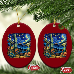 Desert Night Cactus Starry Night Arizona Stars Sky Nature Lover Gift Ceramic Ornament