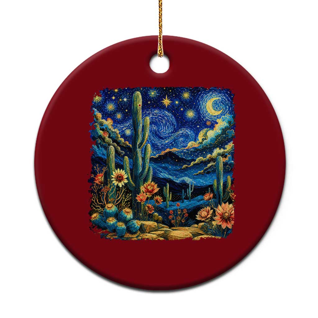 Desert Night Cactus Starry Night Arizona Stars Sky Nature Lover Gift Ceramic Ornament TS14 1pc Red Print Your Wear