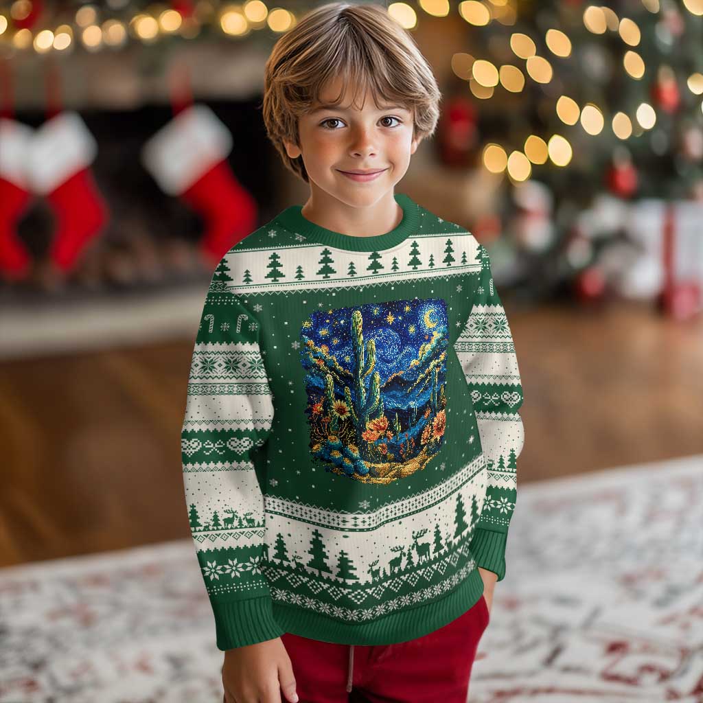 Desert Night Cactus Starry Night Arizona Stars Sky Nature Lover Gift Ugly Christmas Sweater