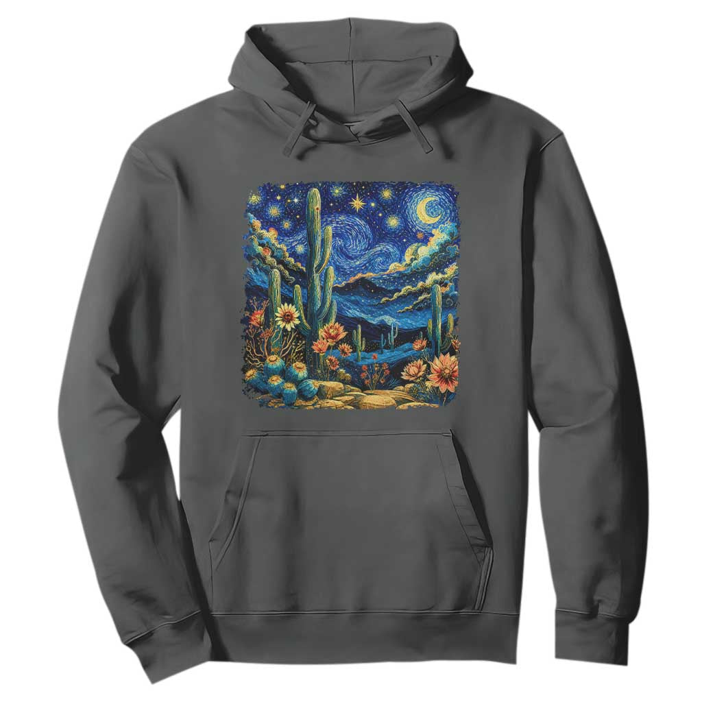 Desert Night Cactus Starry Night Arizona Stars Sky Nature Lover Gift Hoodie
