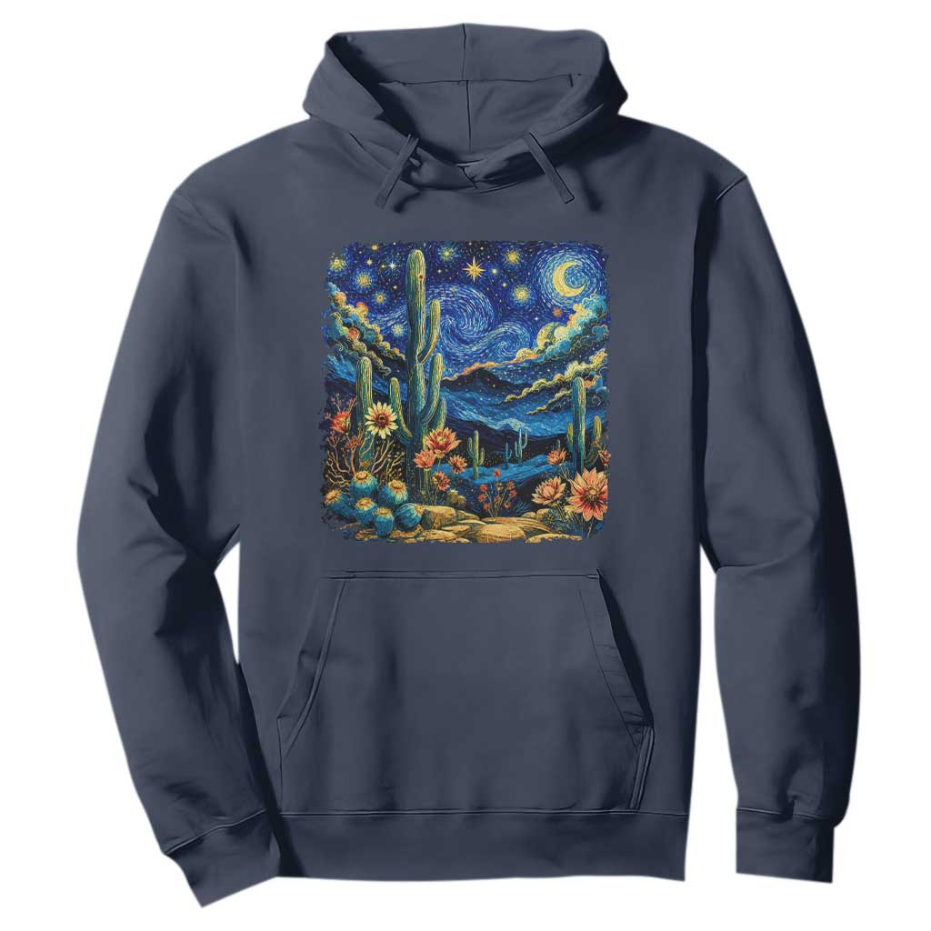 Desert Night Cactus Starry Night Arizona Stars Sky Nature Lover Gift Hoodie