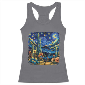 Desert Night Cactus Starry Night Arizona Stars Sky Nature Lover Gift Racerback Tank Top