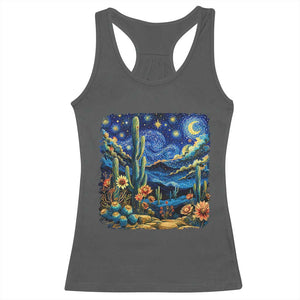Desert Night Cactus Starry Night Arizona Stars Sky Nature Lover Gift Racerback Tank Top