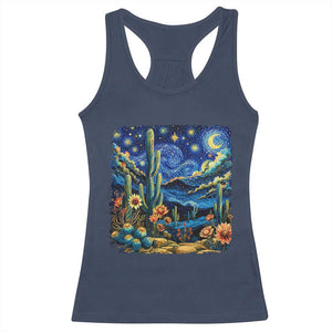 Desert Night Cactus Starry Night Arizona Stars Sky Nature Lover Gift Racerback Tank Top