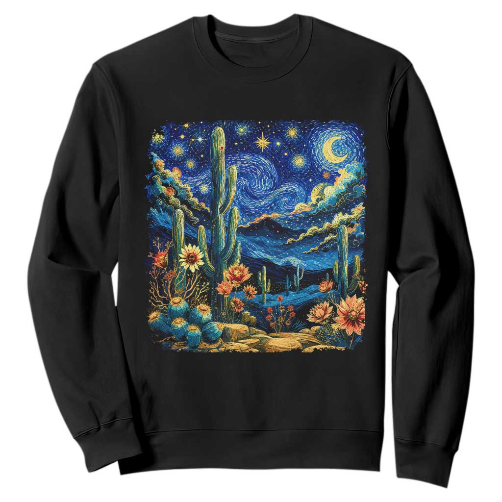 Desert Night Cactus Starry Night Arizona Stars Sky Nature Lover Gift Sweatshirt