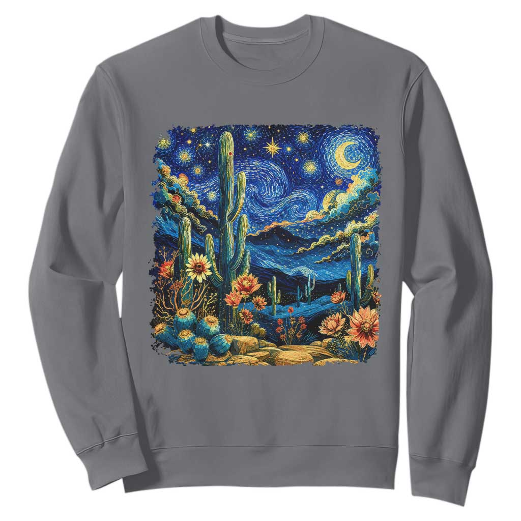 Desert Night Cactus Starry Night Arizona Stars Sky Nature Lover Gift Sweatshirt