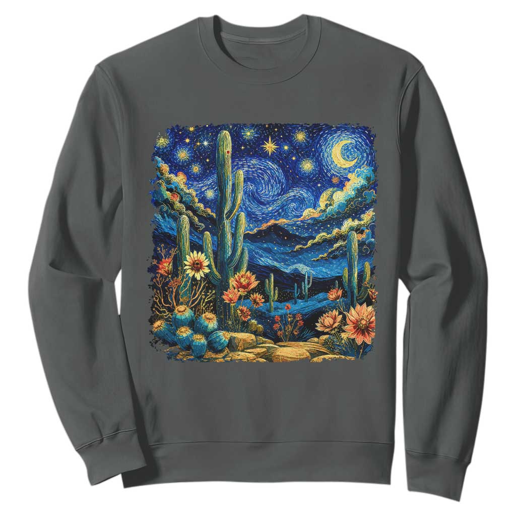 Desert Night Cactus Starry Night Arizona Stars Sky Nature Lover Gift Sweatshirt