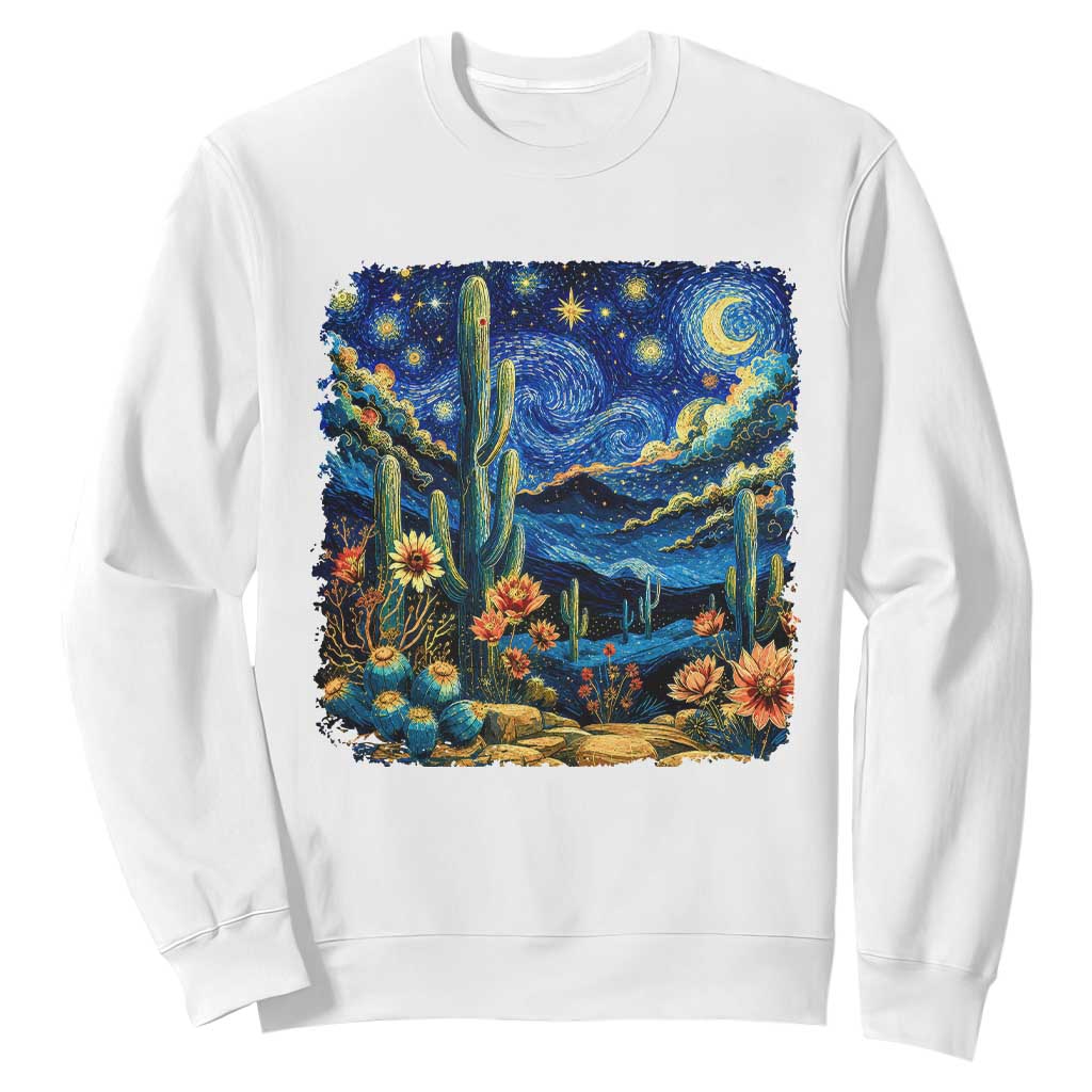 Desert Night Cactus Starry Night Arizona Stars Sky Nature Lover Gift Sweatshirt