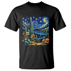 Desert Night Cactus Starry Night Arizona Stars Sky Nature Lover Gift T Shirt