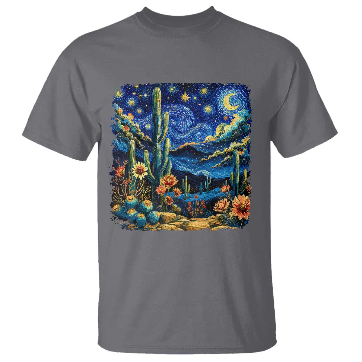 Desert Night Cactus Starry Night Arizona Stars Sky Nature Lover Gift T Shirt