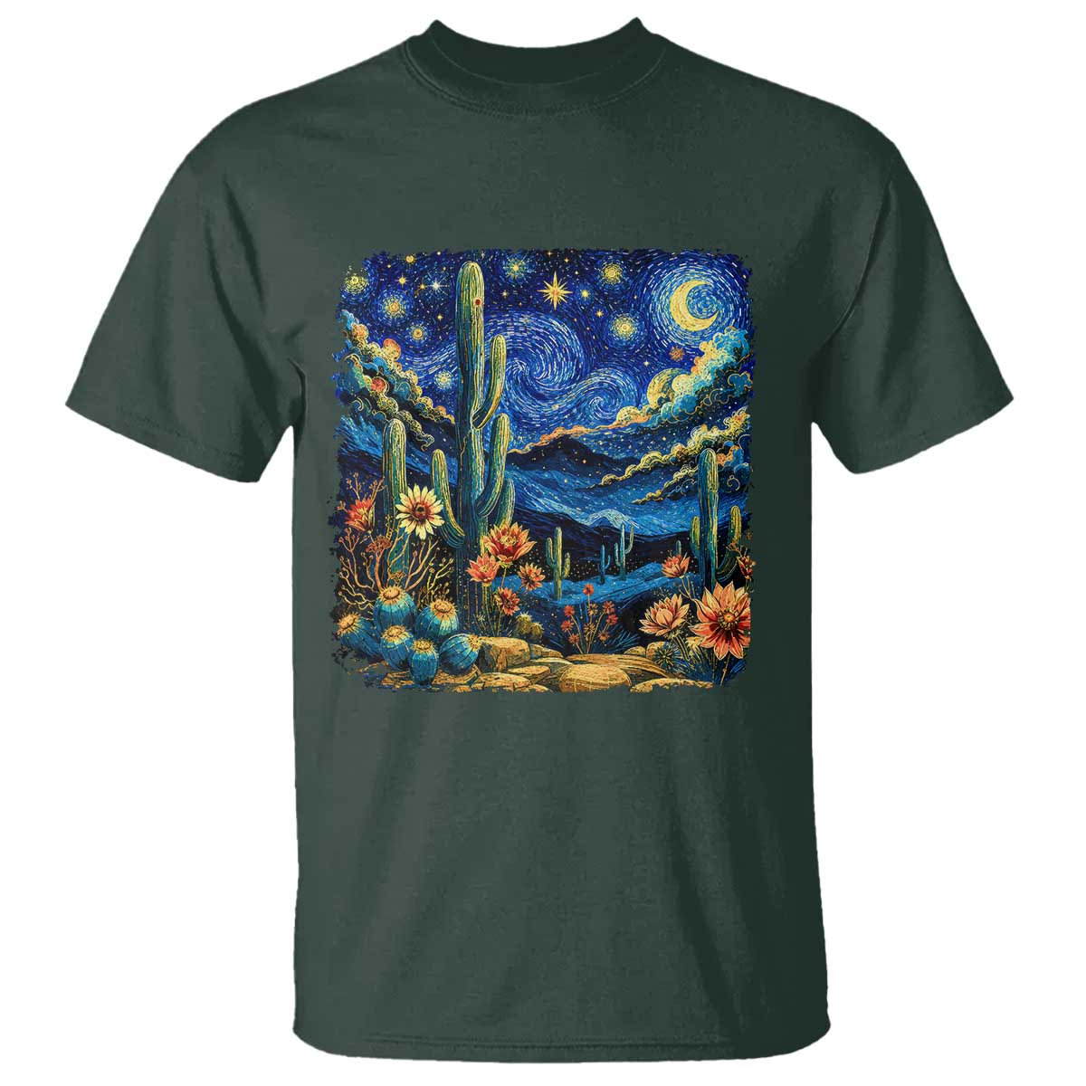 Desert Night Cactus Starry Night Arizona Stars Sky Nature Lover Gift T Shirt