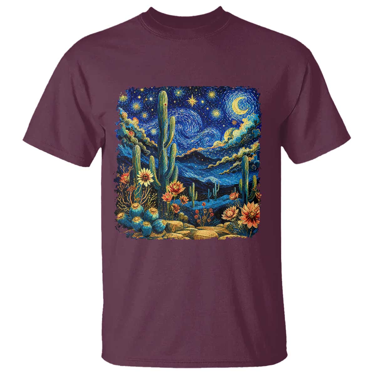 Desert Night Cactus Starry Night Arizona Stars Sky Nature Lover Gift T Shirt