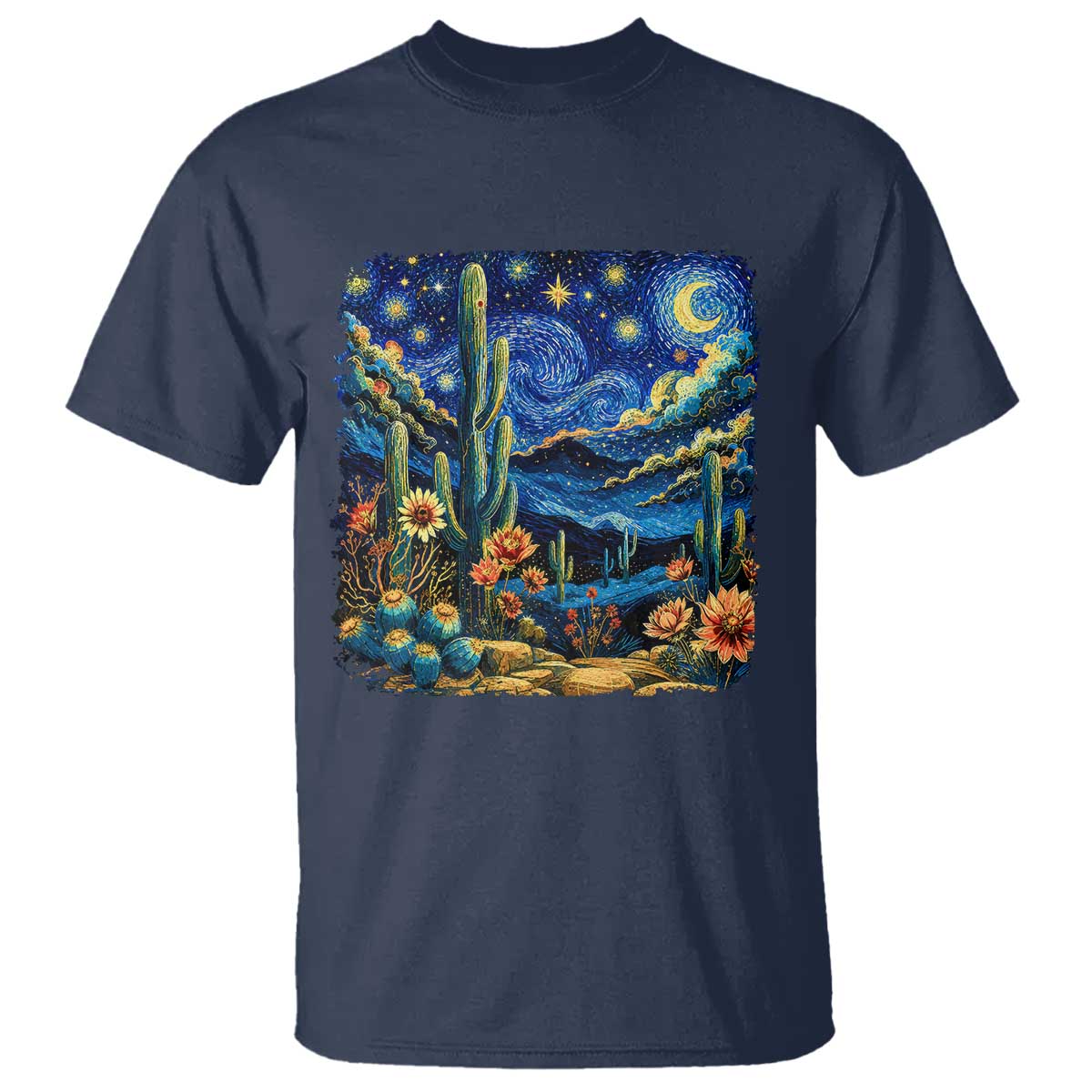 Desert Night Cactus Starry Night Arizona Stars Sky Nature Lover Gift T Shirt