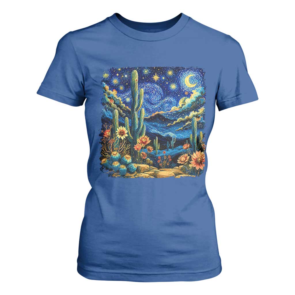 Desert Night Cactus Starry Night Arizona Stars Sky Nature Lover Gift T Shirt For Women