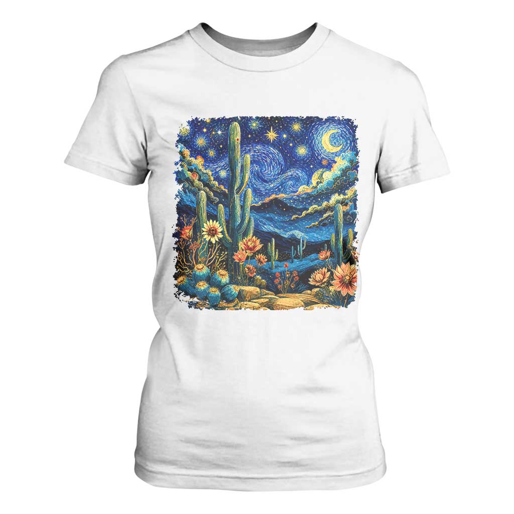 Desert Night Cactus Starry Night Arizona Stars Sky Nature Lover Gift T Shirt For Women