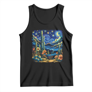 Desert Night Cactus Starry Night Arizona Stars Sky Nature Lover Gift Tank Top