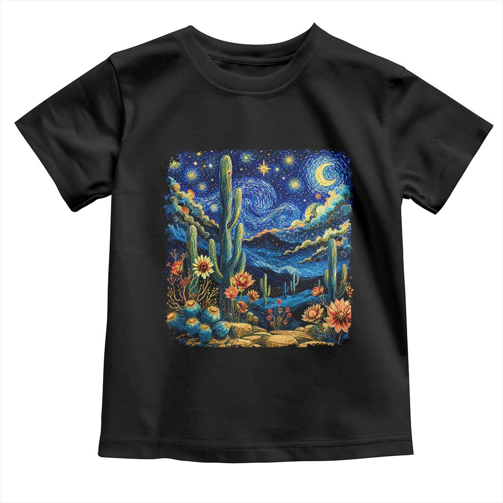 Desert Night Cactus Starry Night Arizona Stars Sky Nature Lover Gift Toddler T Shirt