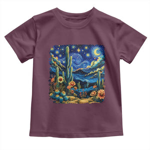 Desert Night Cactus Starry Night Arizona Stars Sky Nature Lover Gift Toddler T Shirt