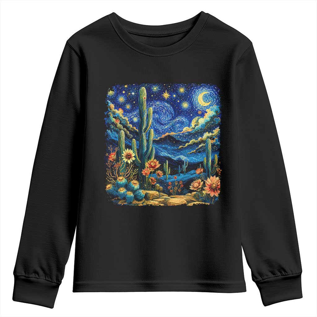 Desert Night Cactus Starry Night Arizona Stars Sky Nature Lover Gift Youth Sweatshirt