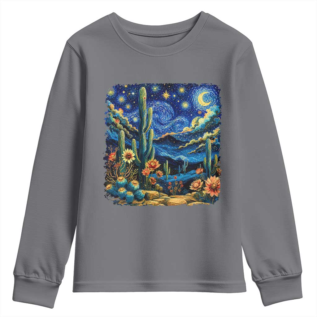 Desert Night Cactus Starry Night Arizona Stars Sky Nature Lover Gift Youth Sweatshirt