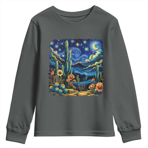 Desert Night Cactus Starry Night Arizona Stars Sky Nature Lover Gift Youth Sweatshirt