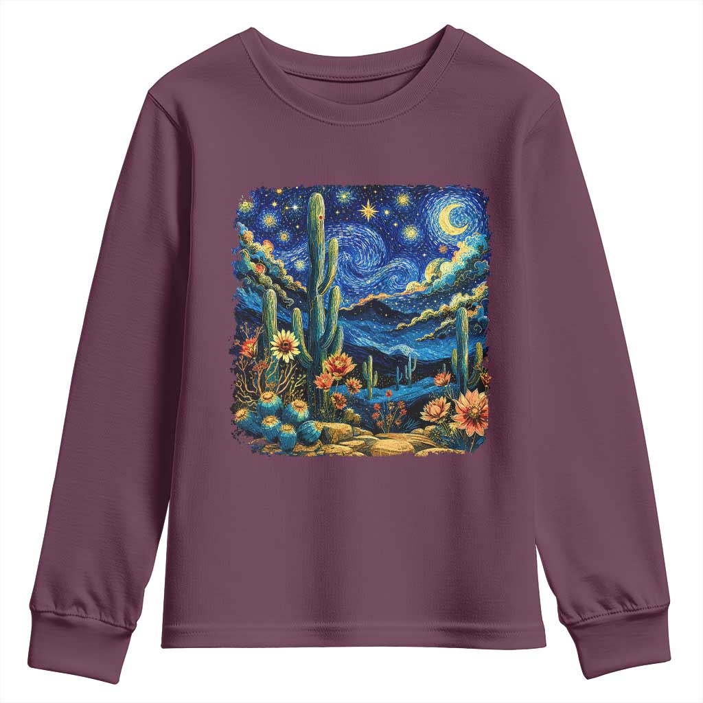 Desert Night Cactus Starry Night Arizona Stars Sky Nature Lover Gift Youth Sweatshirt
