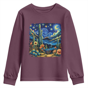 Desert Night Cactus Starry Night Arizona Stars Sky Nature Lover Gift Youth Sweatshirt