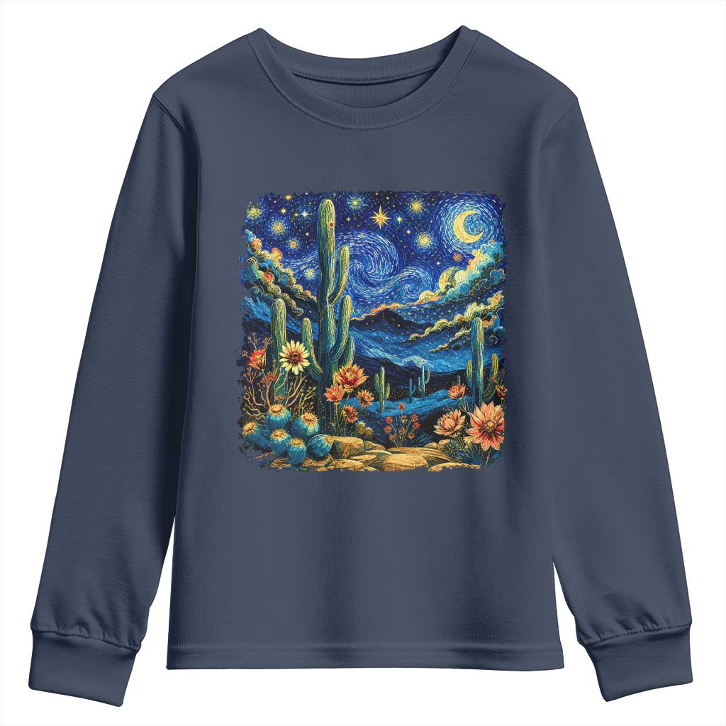 Desert Night Cactus Starry Night Arizona Stars Sky Nature Lover Gift Youth Sweatshirt