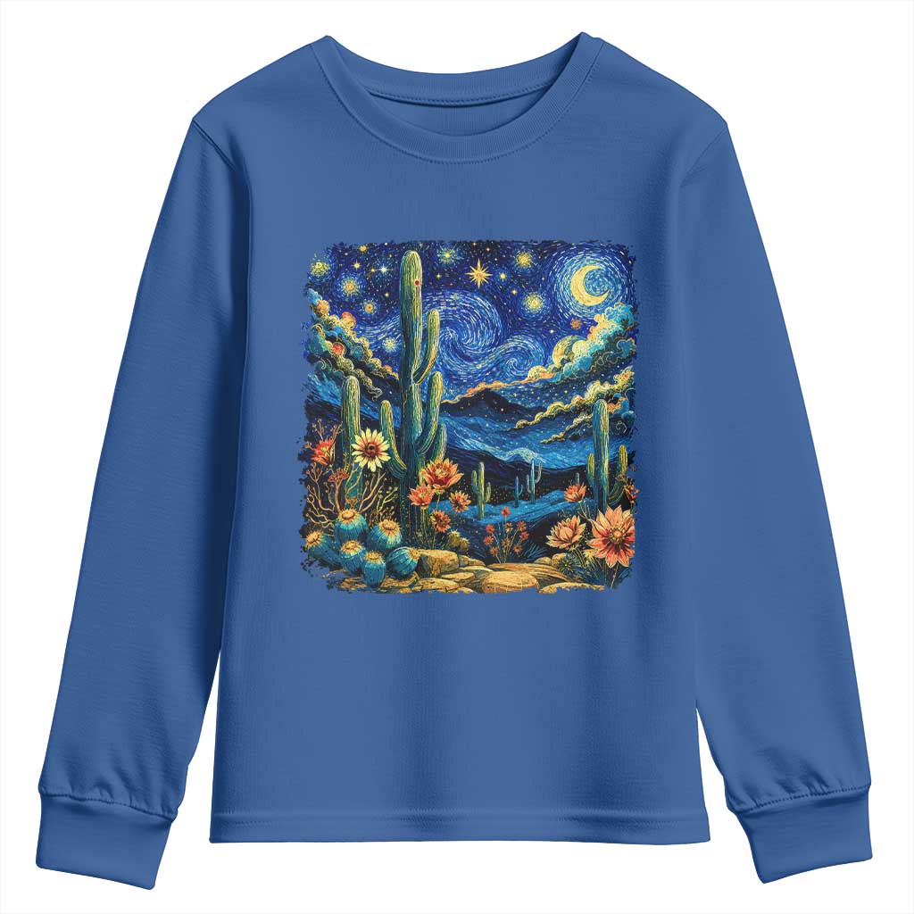 Desert Night Cactus Starry Night Arizona Stars Sky Nature Lover Gift Youth Sweatshirt