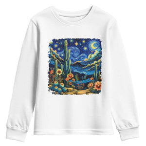 Desert Night Cactus Starry Night Arizona Stars Sky Nature Lover Gift Youth Sweatshirt