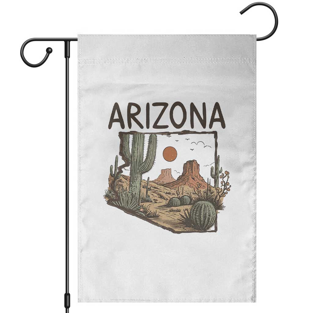Arizona State Map Desert Landscape Cactus Southwest Garden Flag TS14 White Print Your Wear