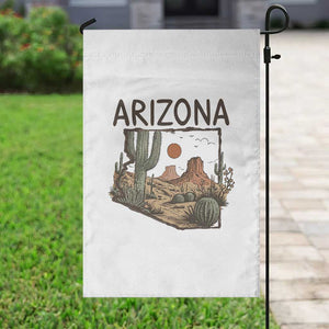 Arizona State Map Desert Landscape Cactus Southwest Garden Flag