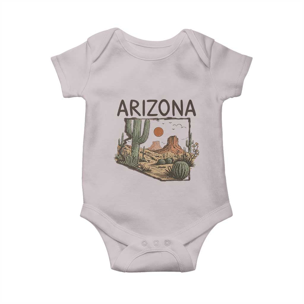 Arizona State Map Desert Landscape Cactus Southwest Baby Onesie