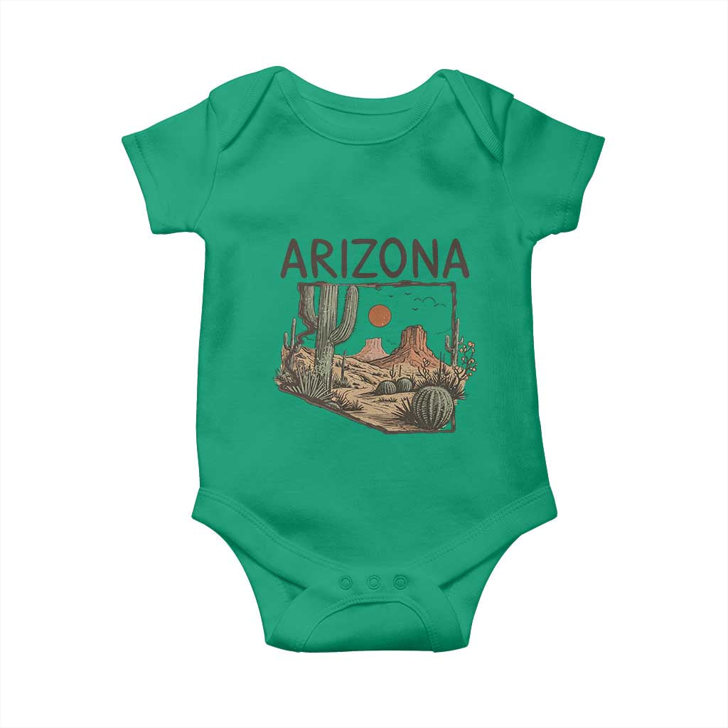 Arizona State Map Desert Landscape Cactus Southwest Baby Onesie